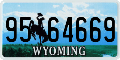 WY license plate 9564669
