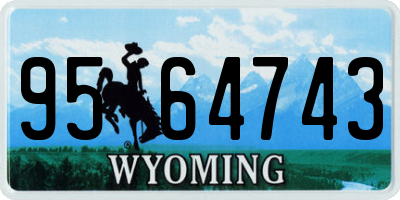 WY license plate 9564743