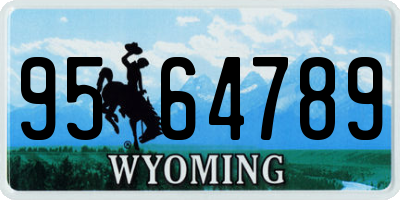 WY license plate 9564789