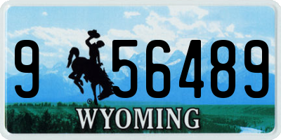WY license plate 956489