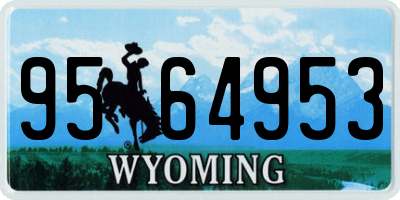 WY license plate 9564953
