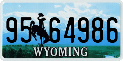 WY license plate 9564986