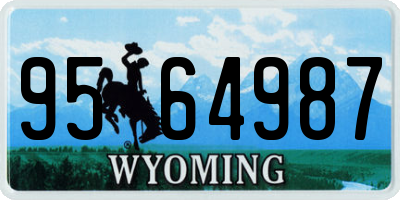 WY license plate 9564987
