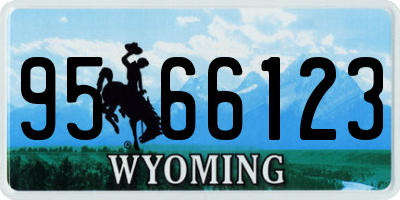 WY license plate 9566123