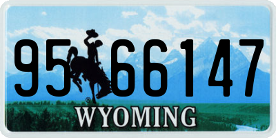 WY license plate 9566147