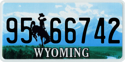 WY license plate 9566742