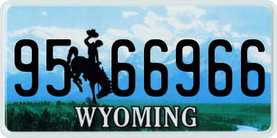 WY license plate 9566966