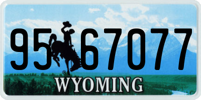 WY license plate 9567077