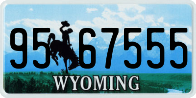 WY license plate 9567555