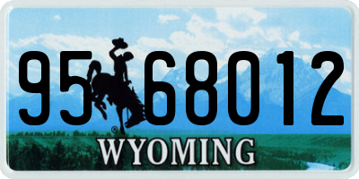 WY license plate 9568012