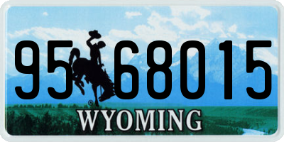 WY license plate 9568015