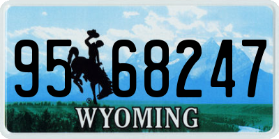 WY license plate 9568247