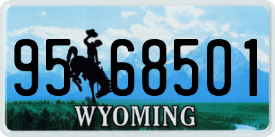 WY license plate 9568501