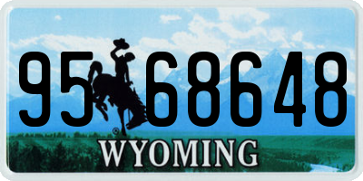 WY license plate 9568648