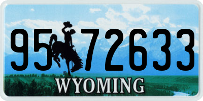 WY license plate 9572633