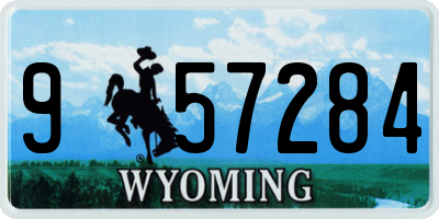 WY license plate 957284