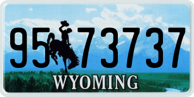 WY license plate 9573737