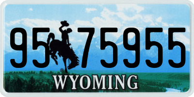WY license plate 9575955
