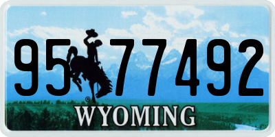 WY license plate 9577492