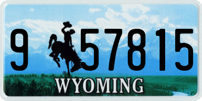 WY license plate 957815