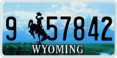WY license plate 957842