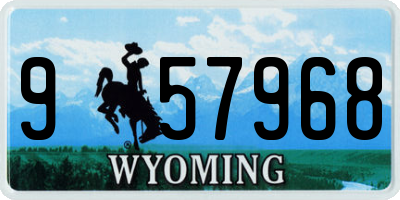 WY license plate 957968