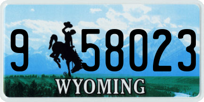 WY license plate 958023