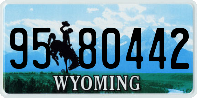 WY license plate 9580442