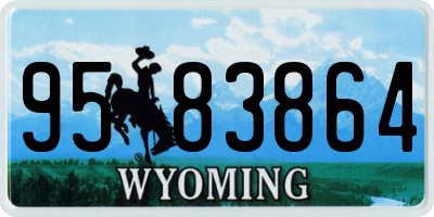 WY license plate 9583864