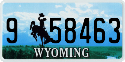 WY license plate 958463