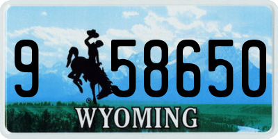 WY license plate 958650