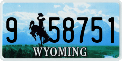 WY license plate 958751