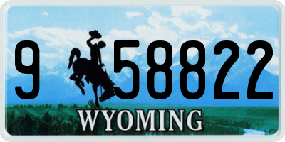 WY license plate 958822