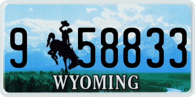 WY license plate 958833