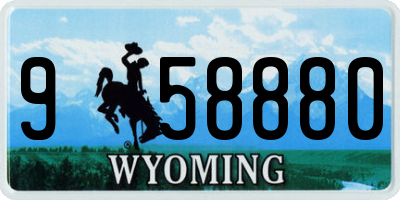 WY license plate 958880