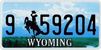 WY license plate 959204