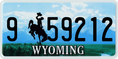 WY license plate 959212