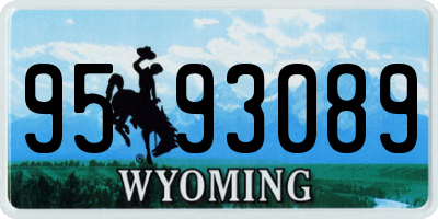 WY license plate 9593089