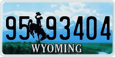 WY license plate 9593404