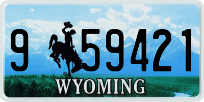 WY license plate 959421