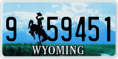 WY license plate 959451