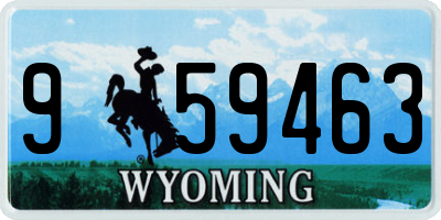 WY license plate 959463