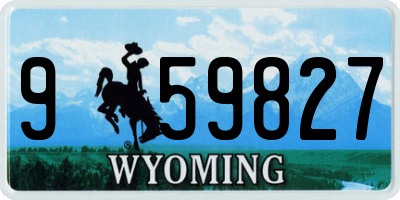 WY license plate 959827