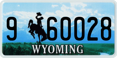 WY license plate 960028
