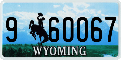 WY license plate 960067