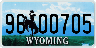 WY license plate 9600705