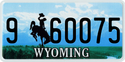 WY license plate 960075