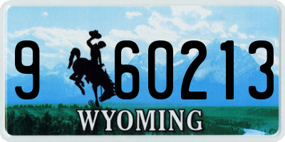 WY license plate 960213