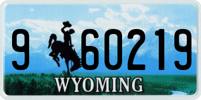 WY license plate 960219