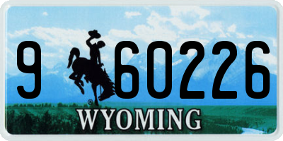 WY license plate 960226